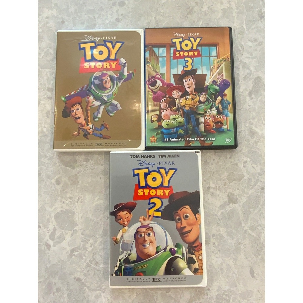 Disney Pixar Toy Story 1 2 3 and A Bug's Life DVD Bundle Lot of 4 Movies